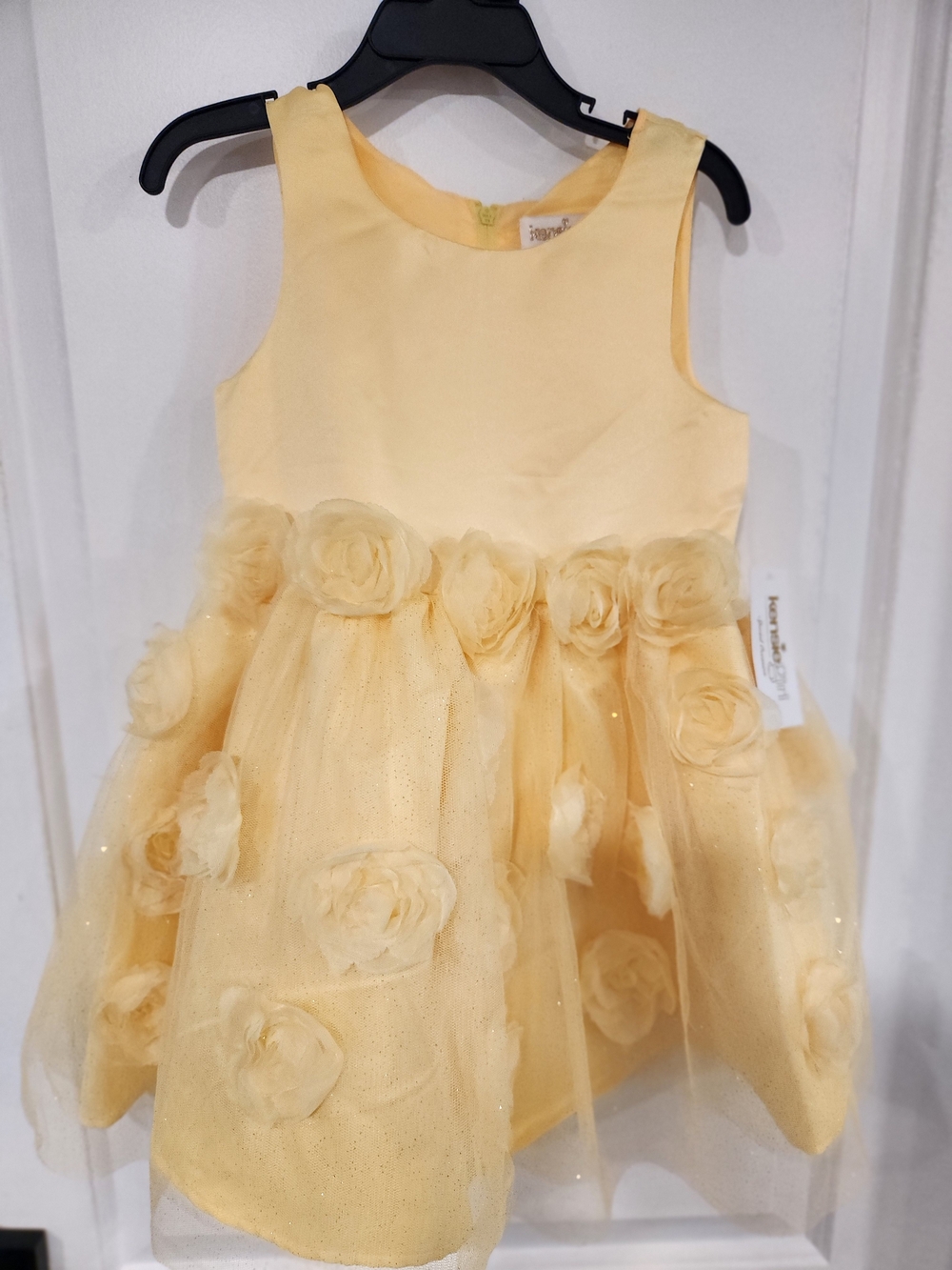 Kensie Girl Pale Yellow Sparkle Tulle Dress